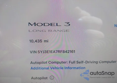 2024 Tesla Model 3 from USA, damaged, VIN 5YJ3E1EA7RF842161